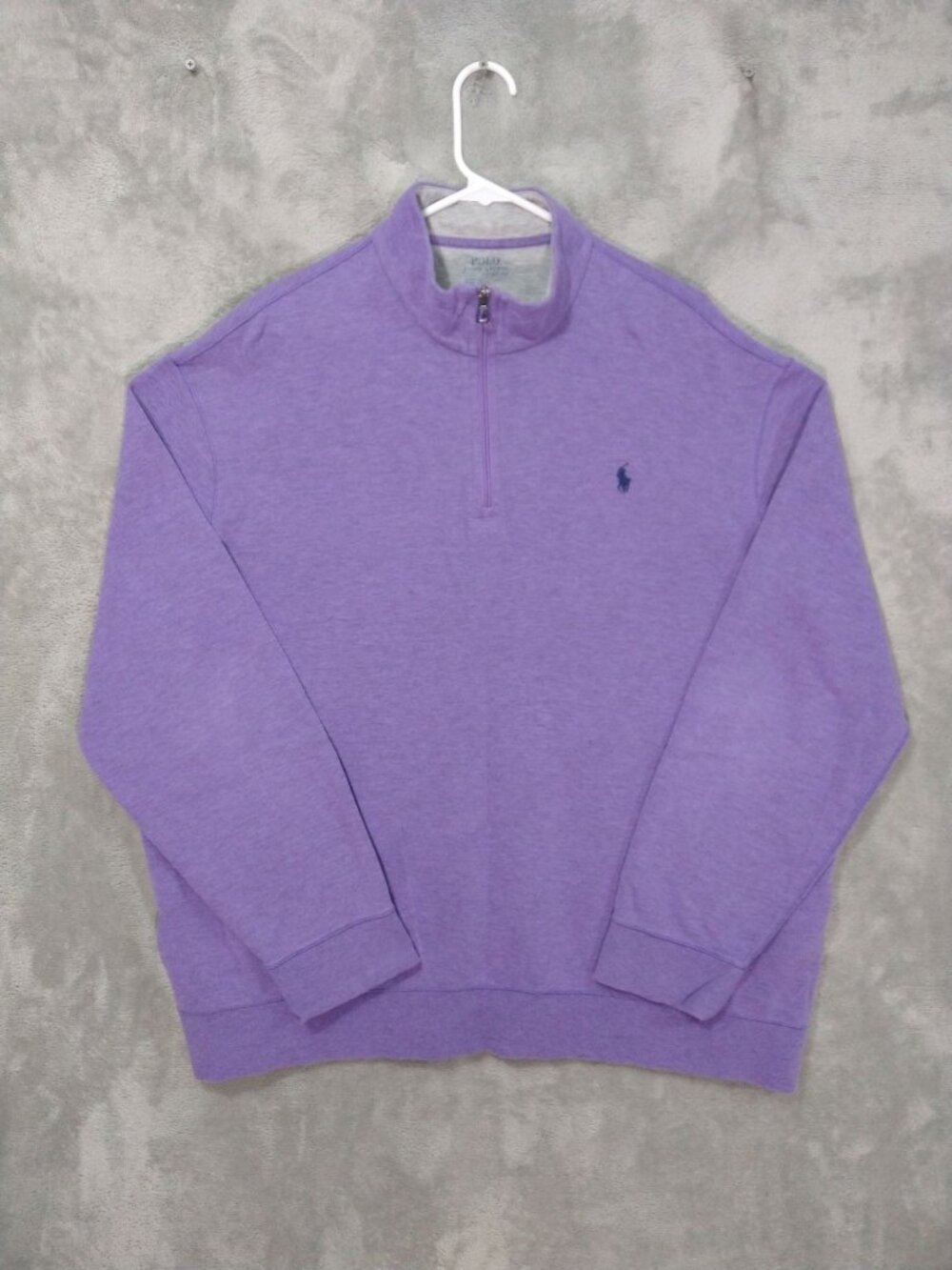 Polo Ralph Lauren Sweatshirt Mens 2XL Purple Performance Pullover 1/4 Zip
